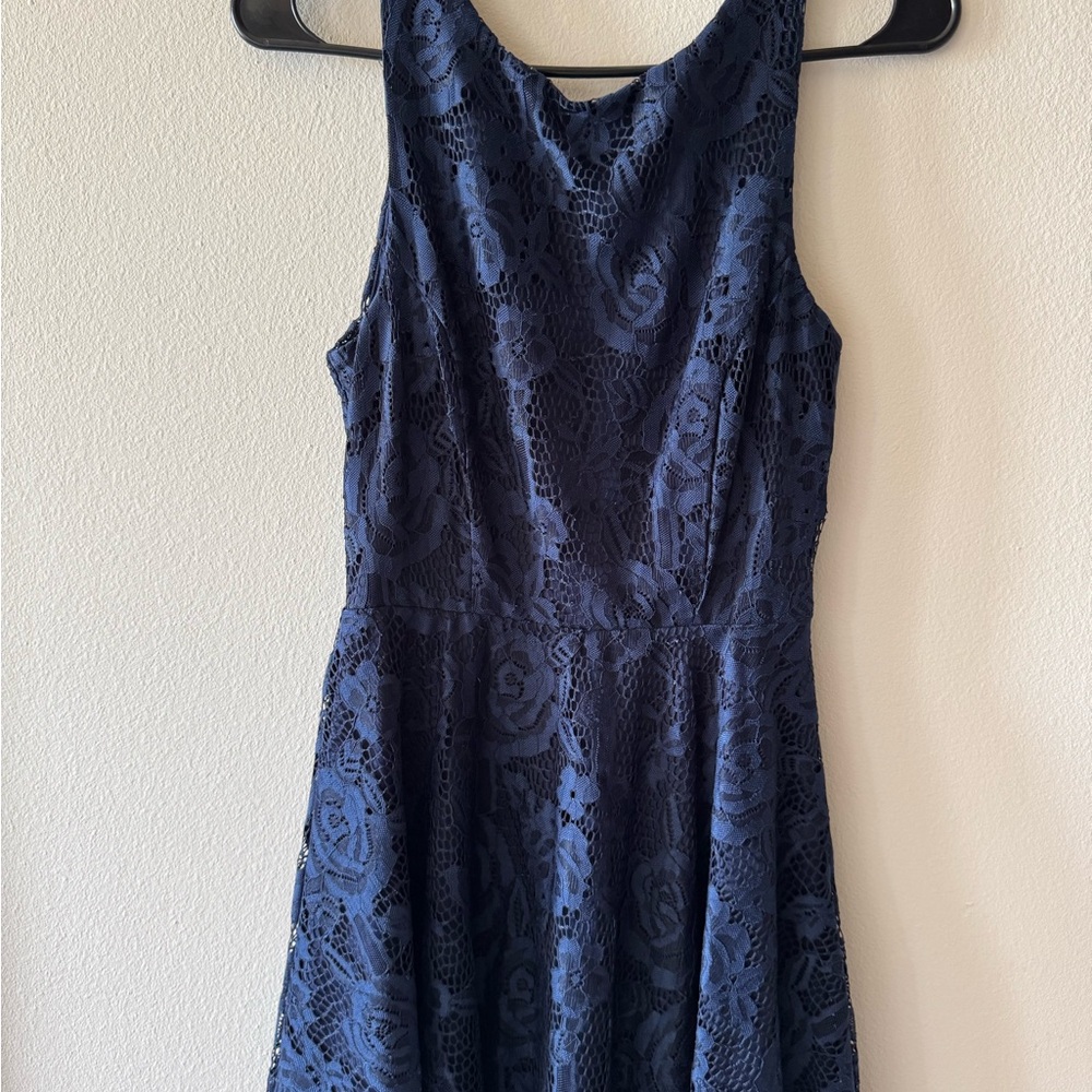 Speechless Navy Floral Lace Mini Dress